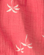 Tout-petit fille - Short mode en gaze, palmiers tropicaux - Rouge, image 4 sur 4 diapositives