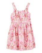 Enfant en bas âge Robe à fleurs - Rose, image 1 sur 4 diapositives