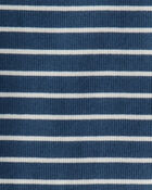 Jeune - Ensemble pyjama en coton biologique à rayures - Bleu, image 3 sur 4 diapositives