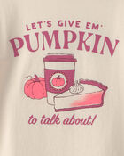 Girls Pumpkin Long-Sleeve Graphic Tee - Cream, image 2 of 3 slides