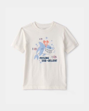 Toddler Easter Shark Graphic Tee - Ivory, 