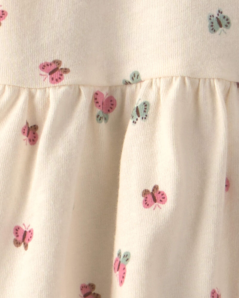 Toddler Girl 2-Piece Butterfly Long-Sleeve Top & Pant Set - Cream/Green, image 3 of 5 slides