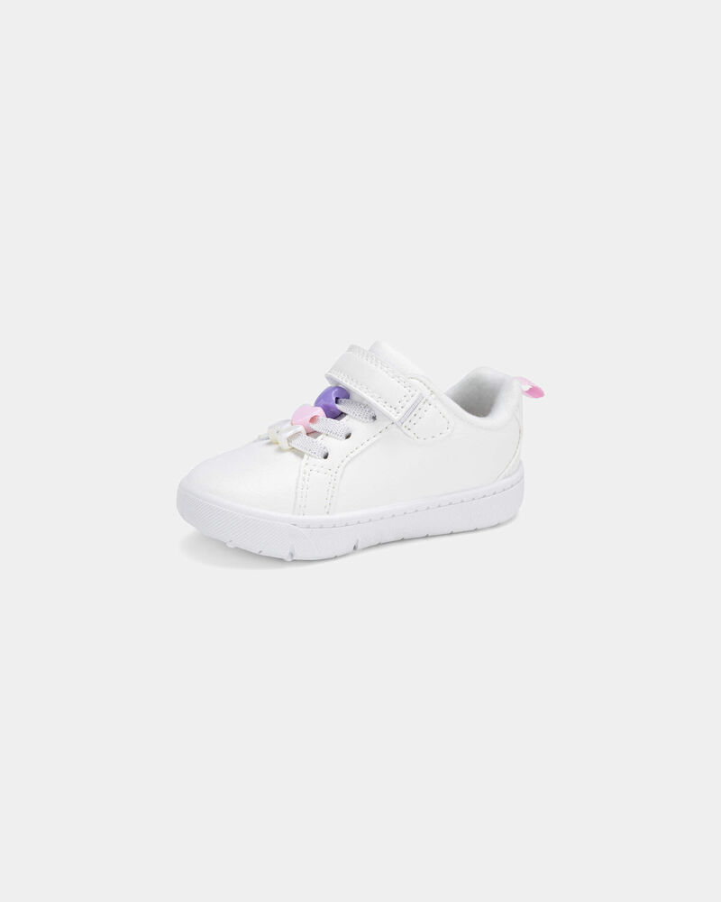 Baby Girl Every Step&reg; First Walker Leopard Charm Sneakers - White, image 6 of 6 slides