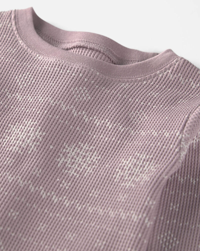 Toute-petit fille - Pyjama 2 pi&egrave;ces en tricot gaufr&eacute; fait avec du coton biologique &agrave; motif jacquard, image 2 sur 3 diapositives