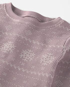 Toute-petit fille - Pyjama 2 pi&egrave;ces en tricot gaufr&eacute; fait avec du coton biologique &agrave; motif jacquard, image 2 sur 3 diapositives