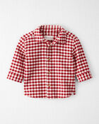 Baby Boy Organic Cotton Button-Front Flannel Shirt, image 1 of 5 slides
