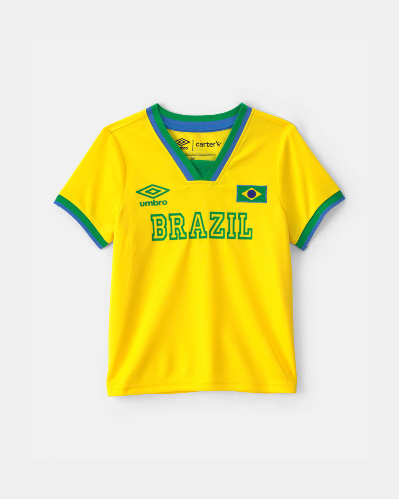 Tout-petit - Chandail de joueur de soccer Umbro du Br&eacute;sil - Jaune/Vert, image 1 sur 6 diapositives