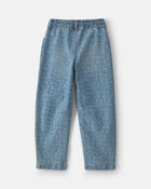 Girls Alphabet Denim Barrel Jeans - Medium Wash, image 2 of 4 slides