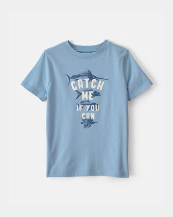 Boys Fish Graphic Tee - Blue, 