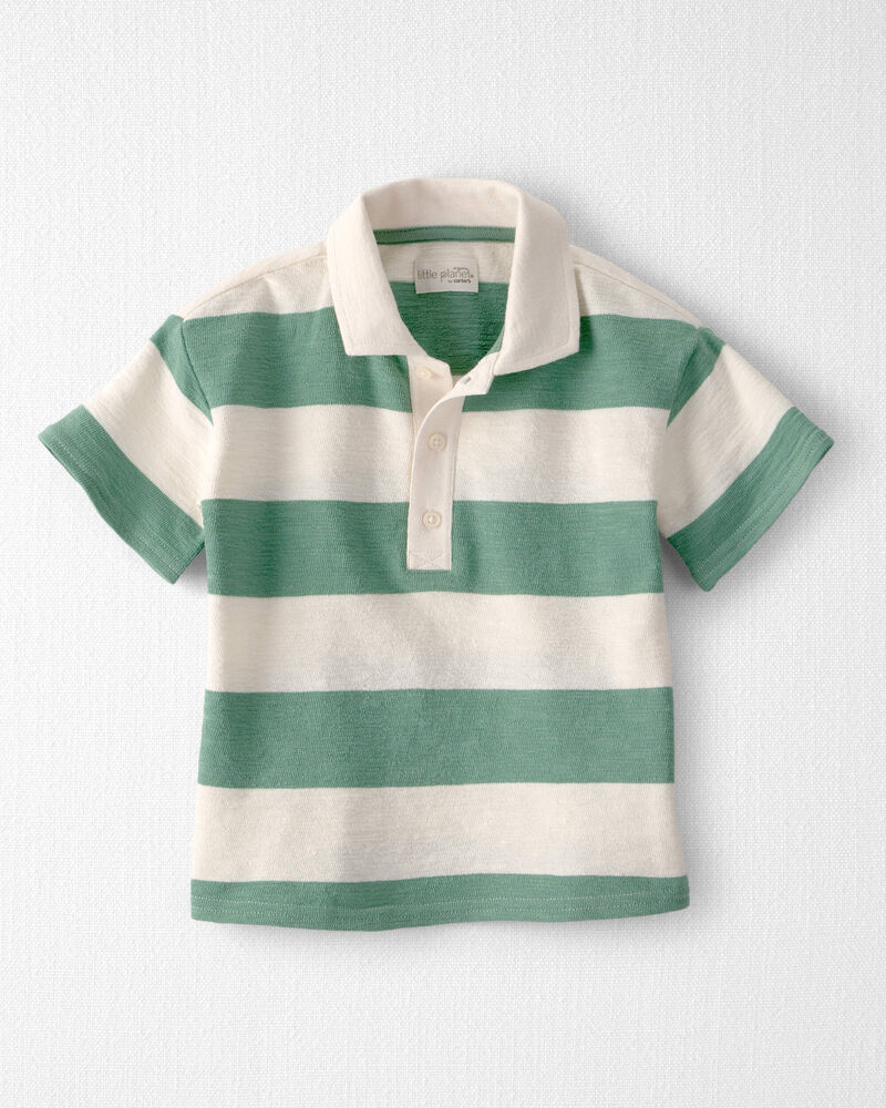Toddler Boy Striped Collared Shirt Made with Organic Cotton, image 1 of 4 slides