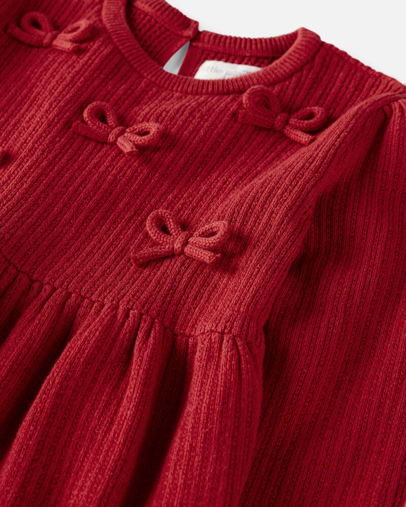Filles - Robe chandail tricot en coton biologique, image 3 sur 4 diapositives