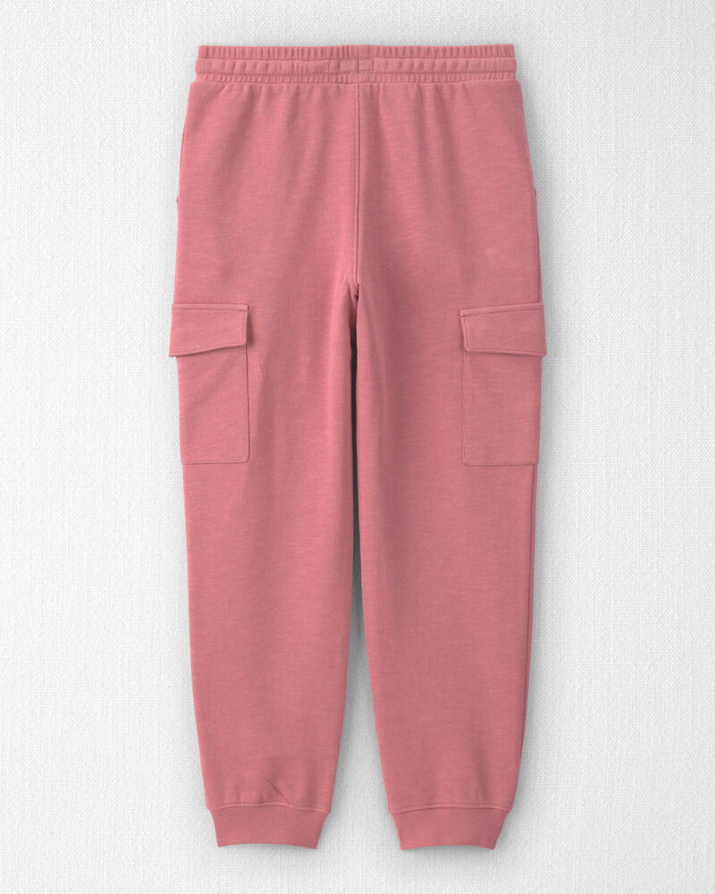 Girls Organic Cotton French Terry Cargo Pants, image 2 of 5 slides