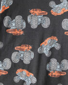 Boys Monster Truck Print 100% Cotton Long-Sleeve 4-Piece Pyjamas - Blue, image 3 of 4 slides