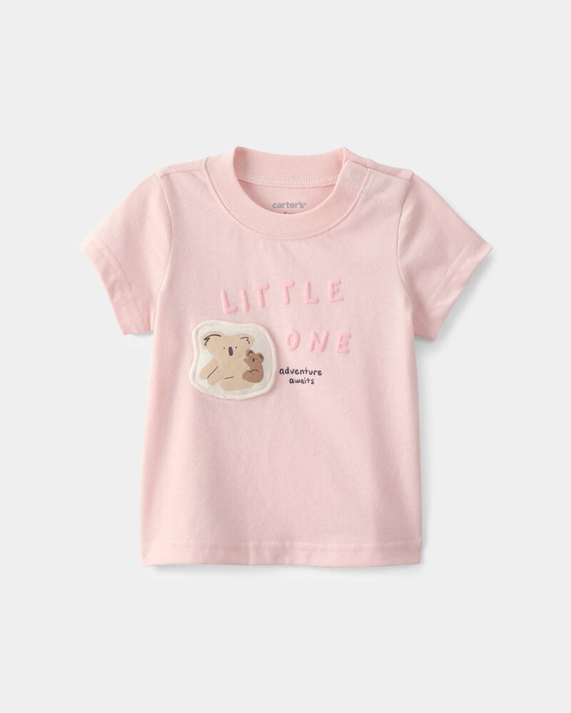 Baby Girl 'Little One' Koala Graphic Tee - Pink, image 1 of 4 slides