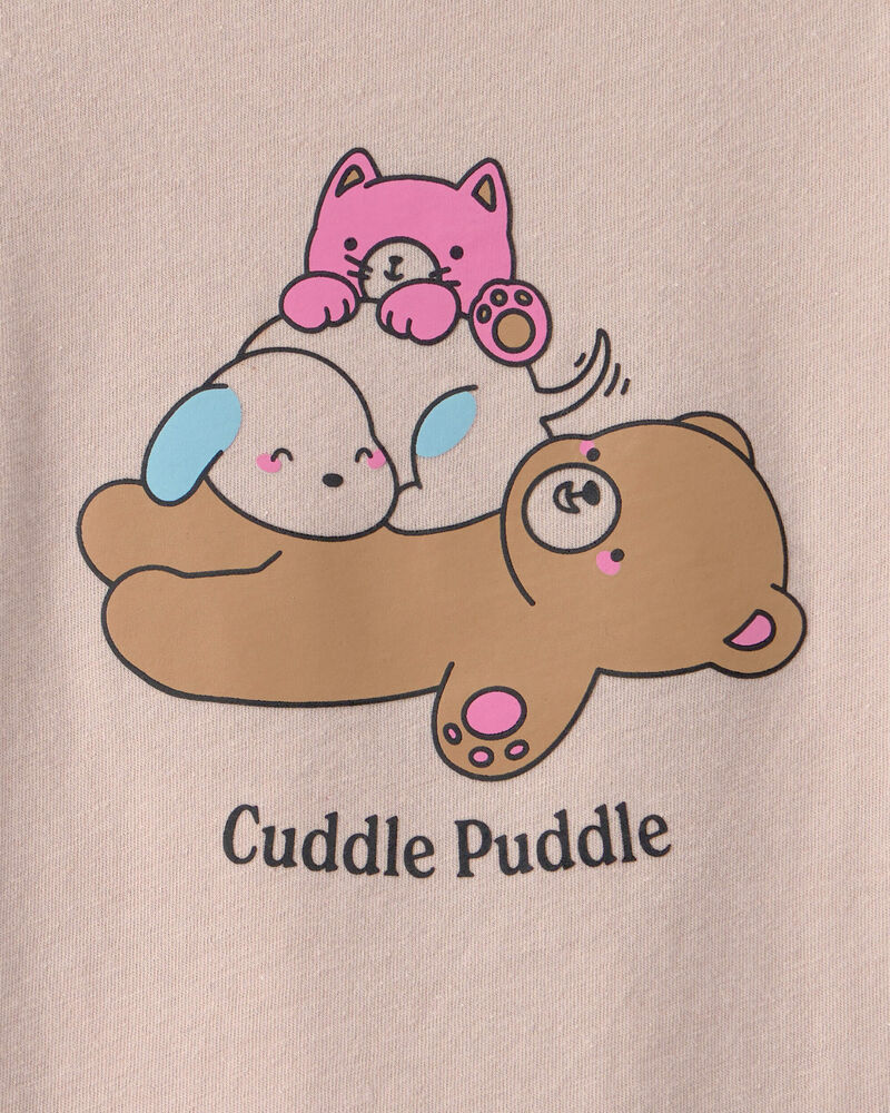 Toddler Girl 'Cuddle Puddle' Bear Graphic Tee - Tan, image 2 of 3 slides
