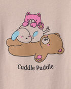 Toddler Girl 'Cuddle Puddle' Bear Graphic Tee - Tan, image 2 of 3 slides