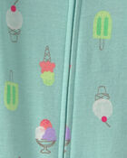 Toddler Girl Popsicle 100% Cotton 1-Piece Pyjama - Blue, image 2 of 3 slides