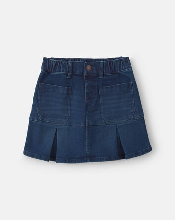 Filles - Jupe en denim chambray - D&eacute;lav&eacute; fonc&eacute;, 