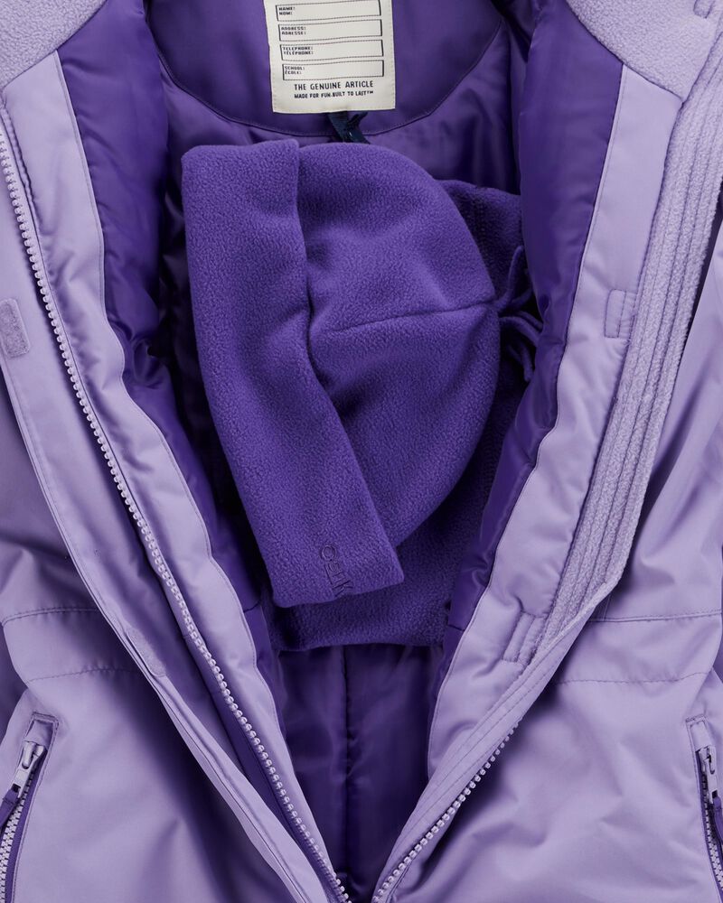 Kid 1-Piece Snowsuit With Bonus Hat And Neck Warmer, image 4 of 5 slides