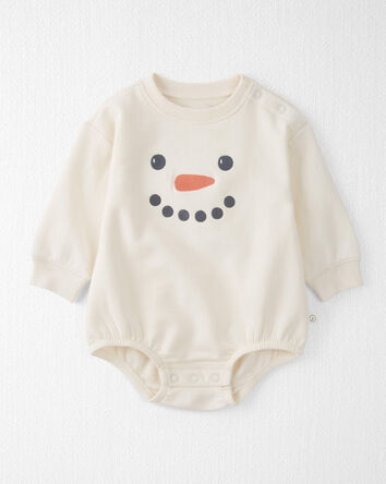 Baby Fleece Long-Sleeve Graphic Bodysuit - White, 