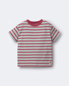 Toddler Boy Relaxed Tee in Stripes - Red/Blue, image 1 of 2 slides