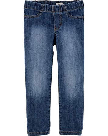 Filles - Jeans de coupe fuseau &agrave; d&eacute;lavage bleu, 