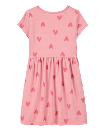 Kid Heart-Print Short-Sleeve Dress, 