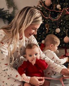 Baby 2-Pack Ruffle-Neck Holiday Bodysuits, image 5 of 6 slides