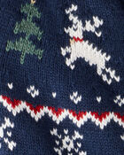 Baby Organic Cotton Fair Isle Sweater Knit Jumpsuit, image 3 of 4 slides