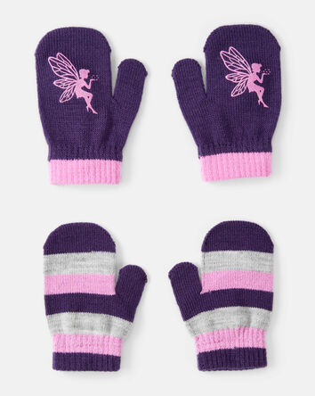 Tout-petit fille - 2 paires de mitaines en tricot KOMBI – Fille, 