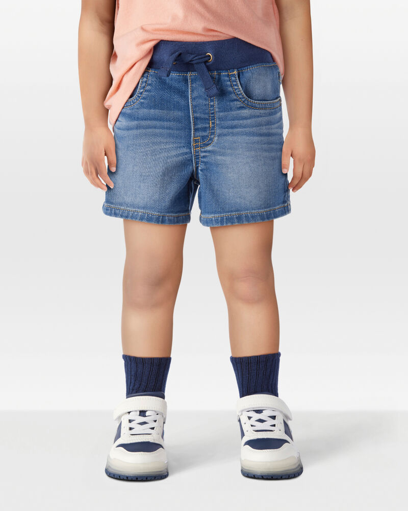 Toddler Pull-On Denim Short - Blue Wash, image 2 of 7 slides