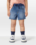 Toddler Pull-On Denim Short - Blue Wash, image 2 of 7 slides