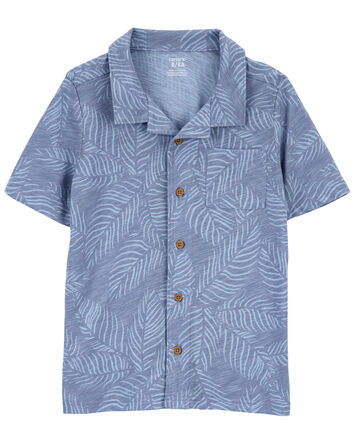 Chemise boutonnée à motifs de palmiers, 
