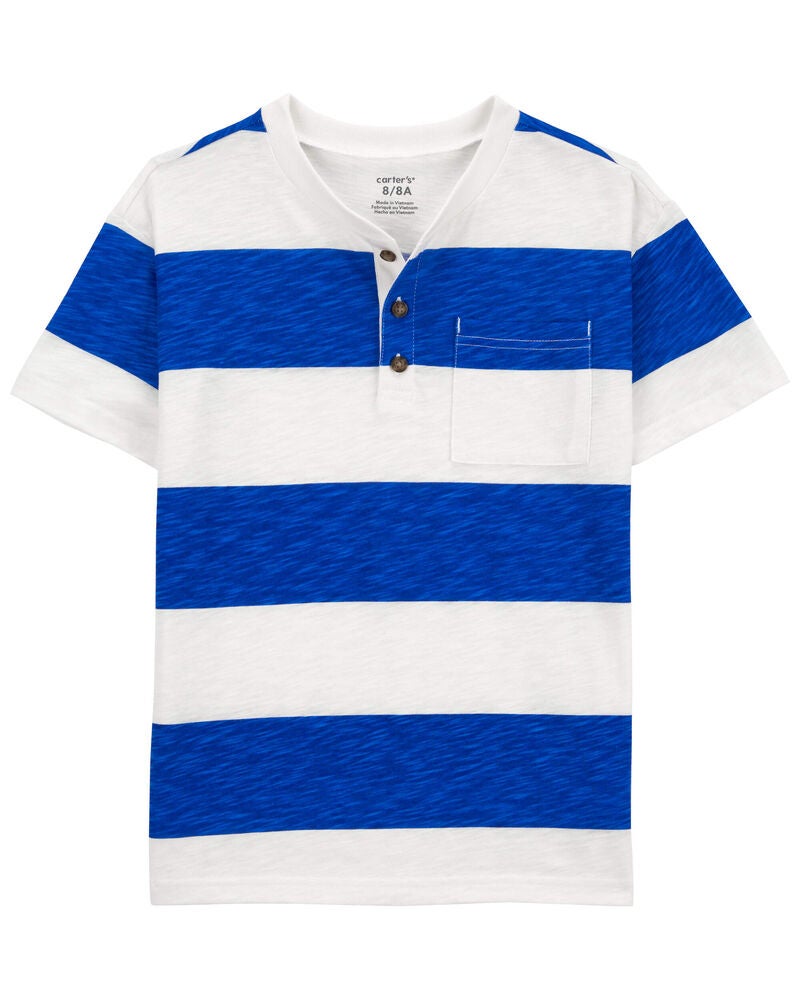 Kid Striped Jersey Henley, image 1 of 3 slides