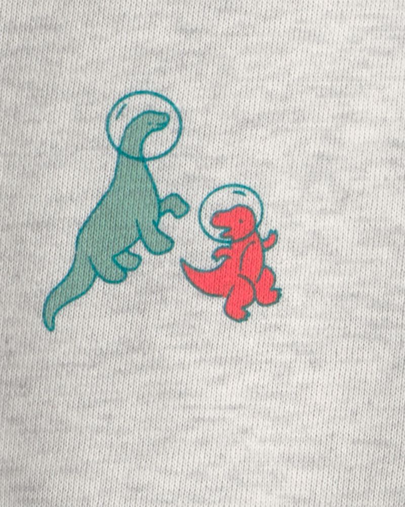 Toddler Boy Space Dino French Terry Joggers - Grey, image 3 of 4 slides