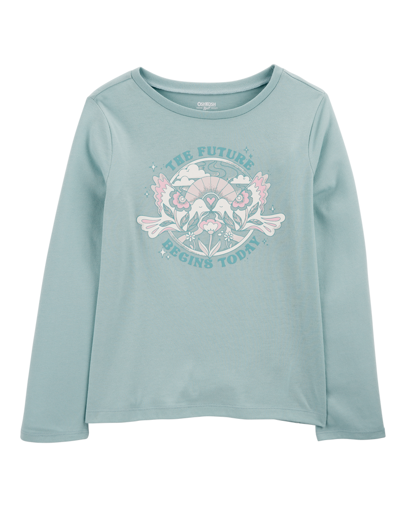 Kid The Future Begins Today Long-Sleeve Shirt - Green, image 1 of 3 slides