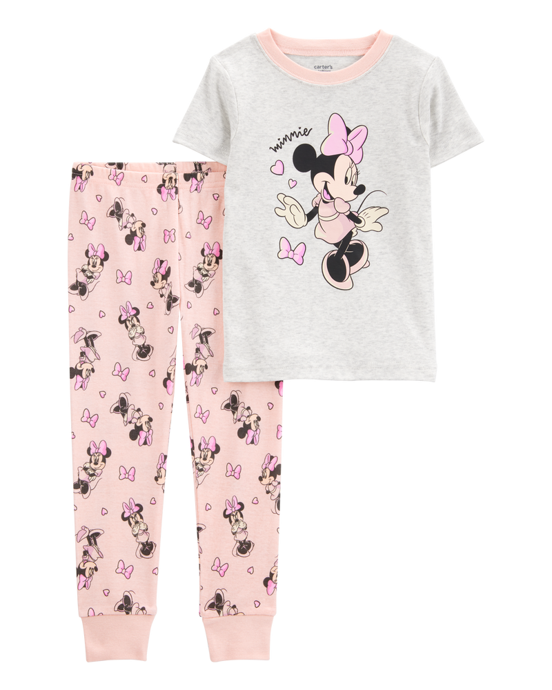 Enfant en bas âge Pyjama 2 pièces en coton ajusté imprimé Minnie Mouse, image 1 sur 3 diapositives