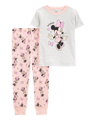 Enfant en bas âge Pyjama 2 pièces en coton ajusté imprimé Minnie Mouse, image 1 sur 3 diapositives