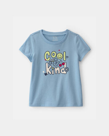 Tout-petit fille - T-shirt &agrave; imprim&eacute; &laquo;Cool & Kind&raquo; - Bleu, 