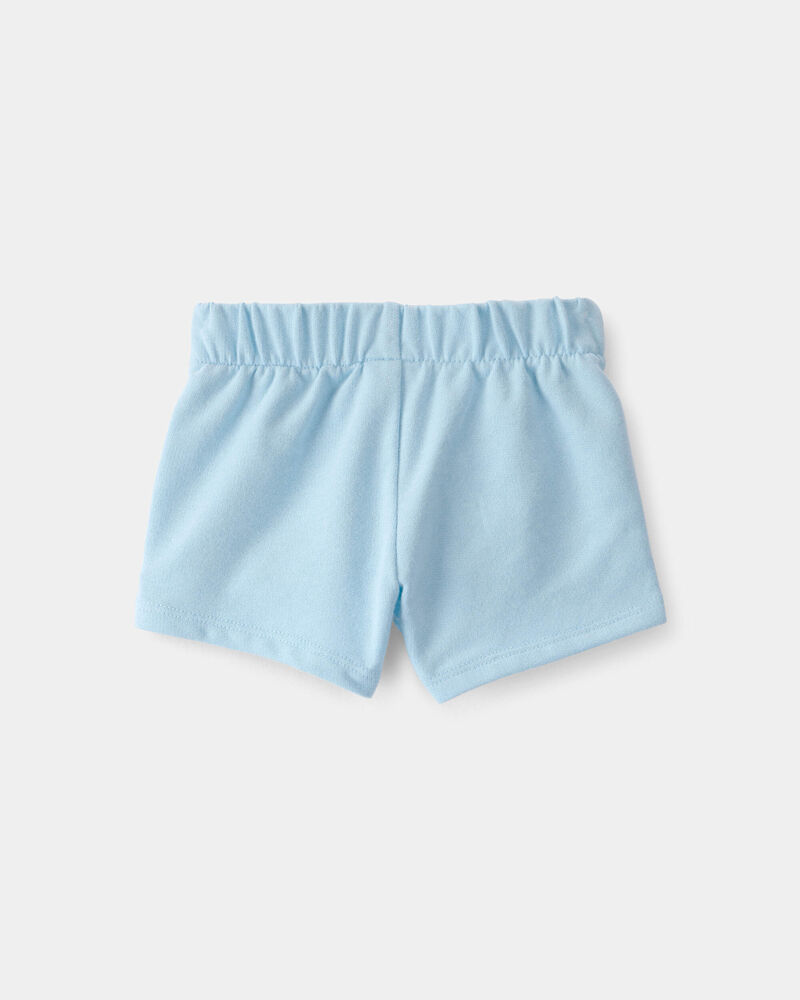 Baby Girl French Terry Shorts - Blue, image 2 of 4 slides