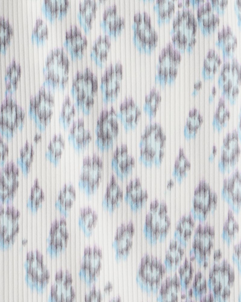 Girls Cheetah Active Rib Long-Sleeve Top, image 2 of 3 slides