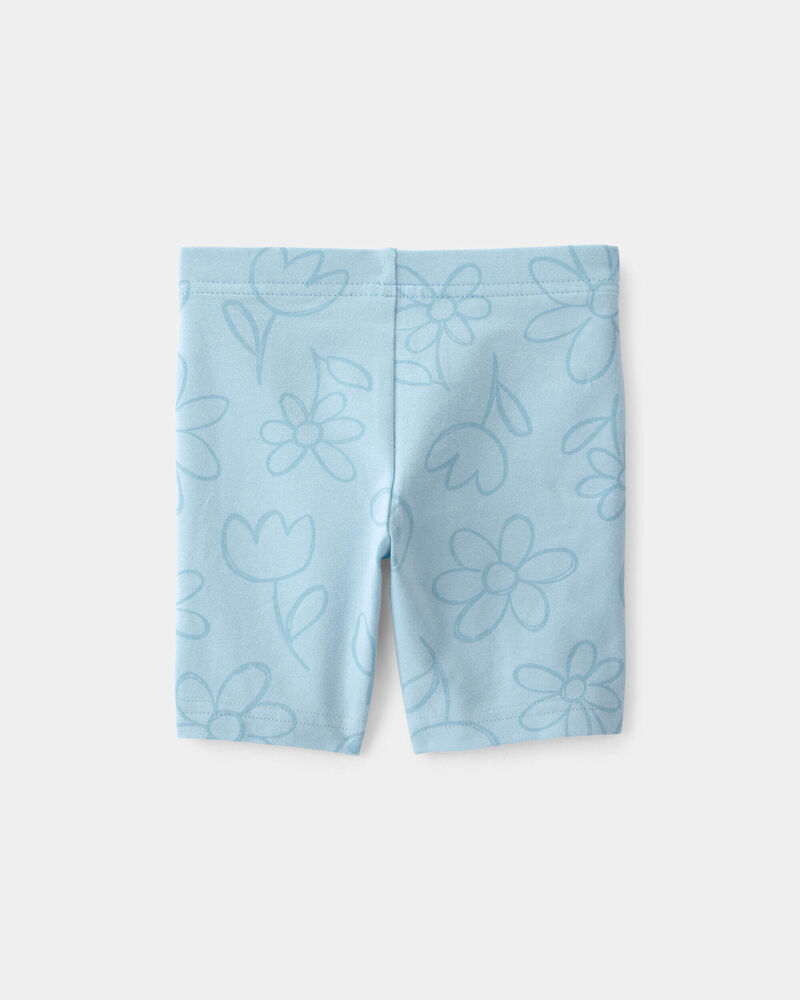 Tout-petit fille - Short de cycliste, fleurs et coccinelles - Bleu, image 2 sur 3 diapositives