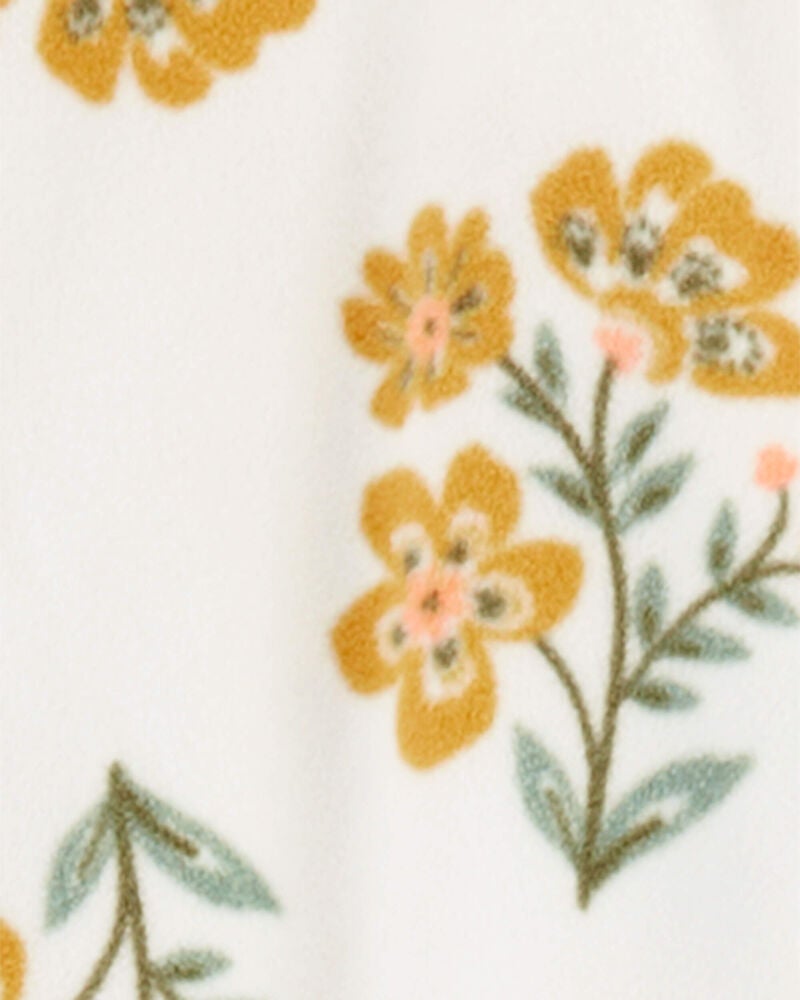 Kid 1-Piece Floral Fleece Footie Pyjamas, image 2 of 3 slides