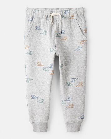 Tout-petit garçon - Ensemble 2 pièces kangourou matelassé à hélicoptère et pantalon - Gris, 