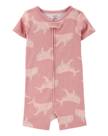 Toddler Whale Print Snug Fit Cotton 1-Piece Pyjamas, 