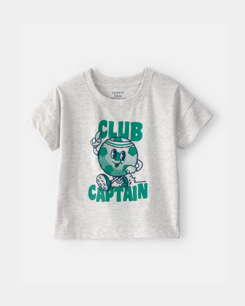 Baby Boy 'Club Captain' Graphic Tee - Grey, image 1 of 4 slides