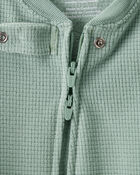 Baby Boy Loose Fit Long-Sleeve 2-Way Zip 1-Piece Pyjamas - Green, image 2 of 4 slides