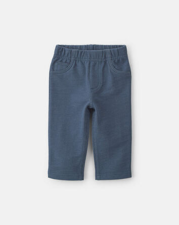 B&eacute;b&eacute; gar&ccedil;on - Pantalon en jersey bouclette &agrave; enfiler - Indigo, 
