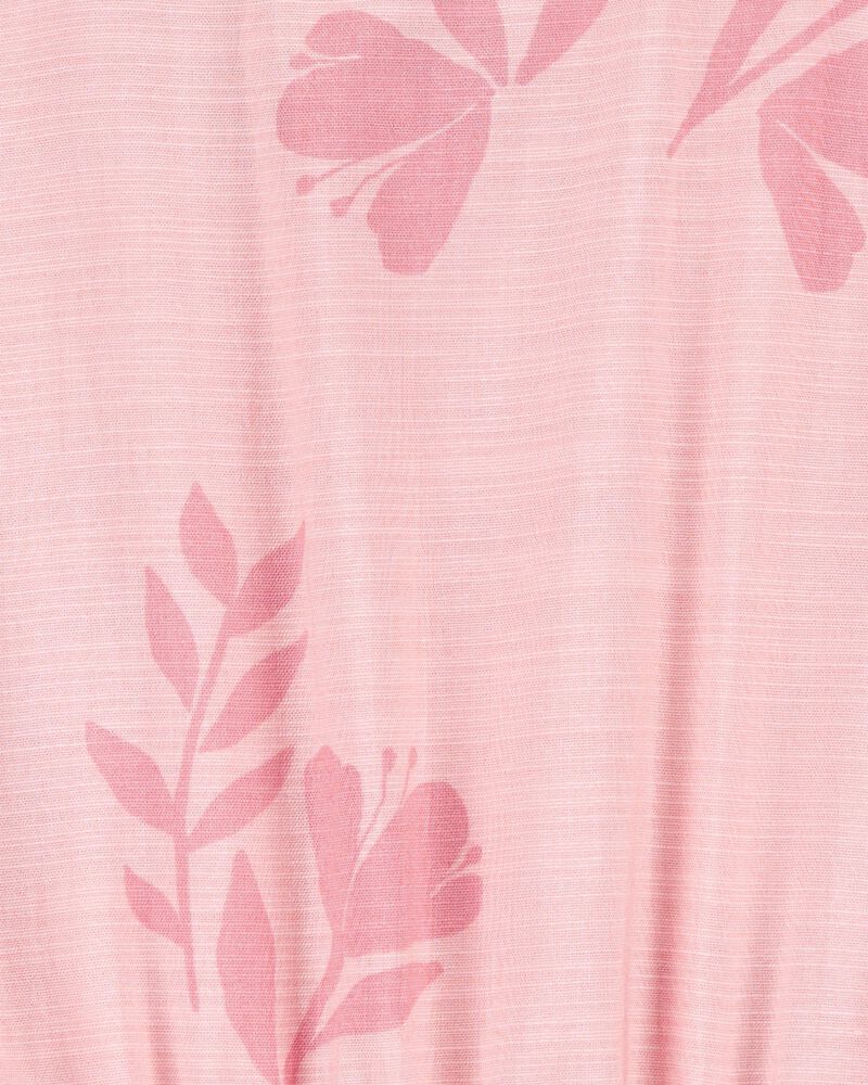 Kid Floral Cinched Top - Pink, image 2 of 3 slides