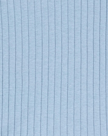 Toddler Solid Ribbed Cotton Blend 2-Piece Pyjamas - Blue, 